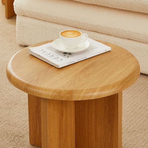 Table Basse Ronde Ocana Effet Chêne H40cm