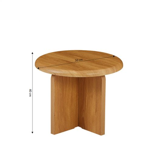 Table Basse Ronde Ocana Effet Chêne H40cm