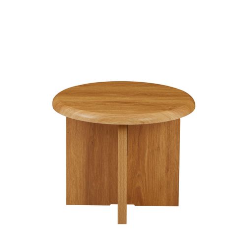 Table Basse Ronde Ocana Effet Chêne H40cm
