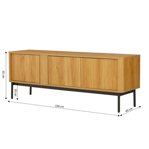 Meuble TV Ica Effet Chêne 150cm