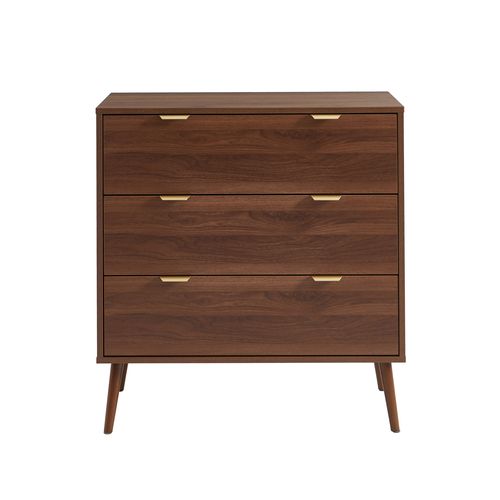 Commode Jeanne 3 Tiroirs Effet Noyer 80cm