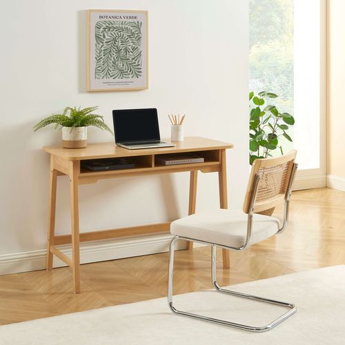 Bureau Maia 2 Compartiments Effet Chêne 110cm