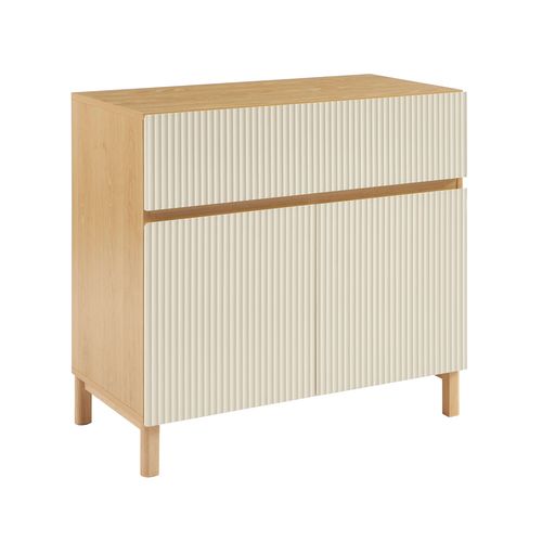 Meuble Sous Vasque Orca Effet Chêne Et Portes Beiges 80cm