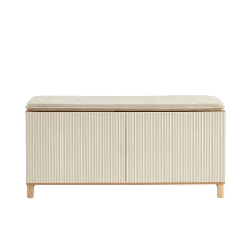 Banc à Chaussures Orca Effet Chêne Et Portes Beiges