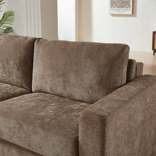 Canapé Droit Convertible Express Socca 3 Places Tissu Marron