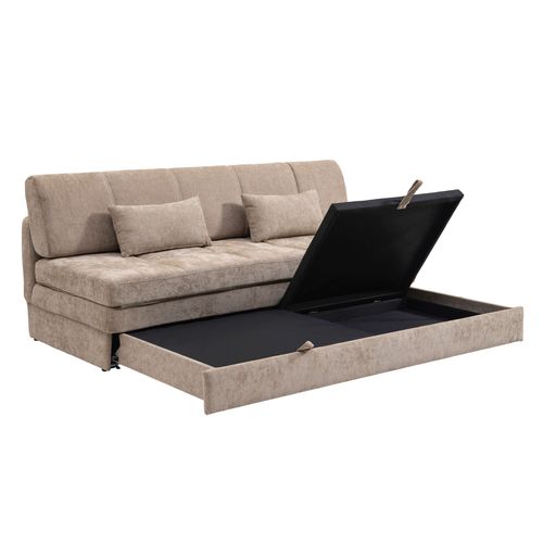 Banquette Luma Convertible 3 Places Tissu Chenille Marron