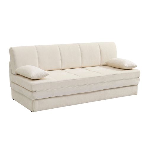 Banquette Luma Convertible 3 Places Tissu Chenille Beige