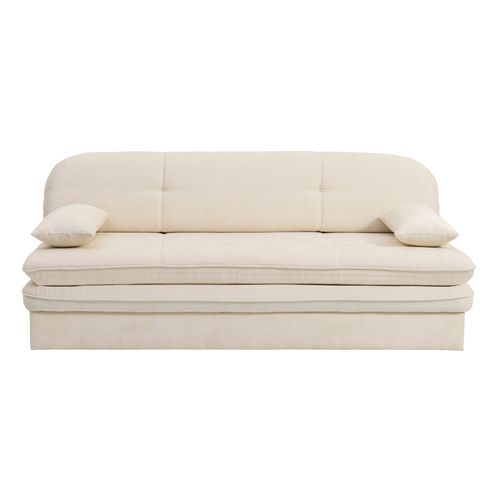 Banquette Convertible Cila 3 Places Tissu Beige