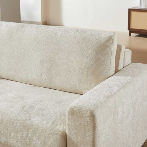 Canapé Droit Convertible Express Socca 2 Places Tissu Beige