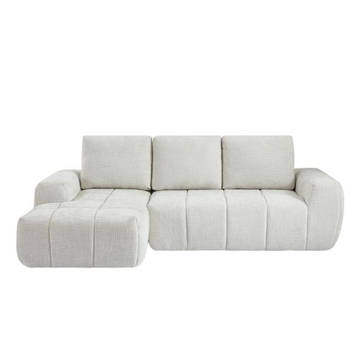 Canapé D'angle Gauche Compressé Aurea 4 Places Tissu Beige