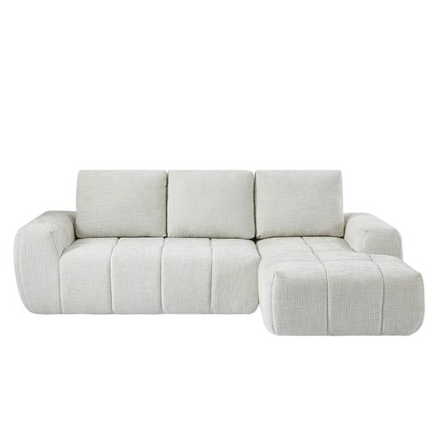 Canapé D'angle Droit Compressé Aurea 4 Places Tissu Beige