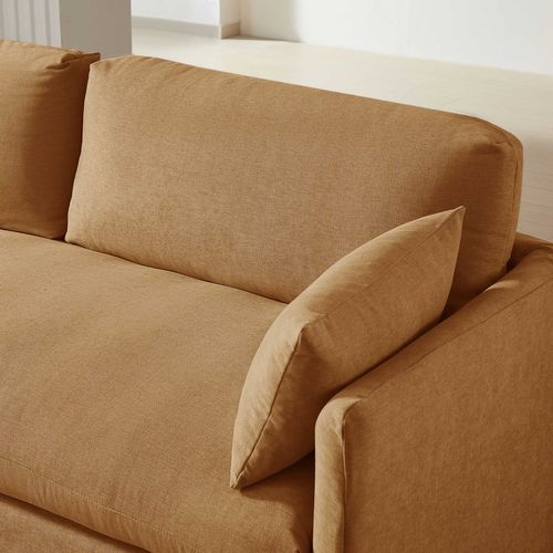 Canapé Droit Fixe Déhoussable Jatoba 3 Places Tissu Orange