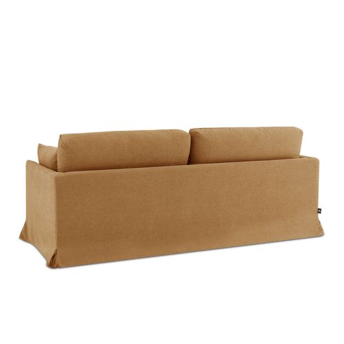 Canapé Droit Fixe Déhoussable Jatoba 3 Places Tissu Orange