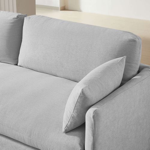 Canapé Droit Fixe Déhoussable Jatoba 3 Places Tissu Gris