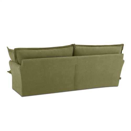 Canapé Droit Fixe Iroko 3 Places Tissu Vert