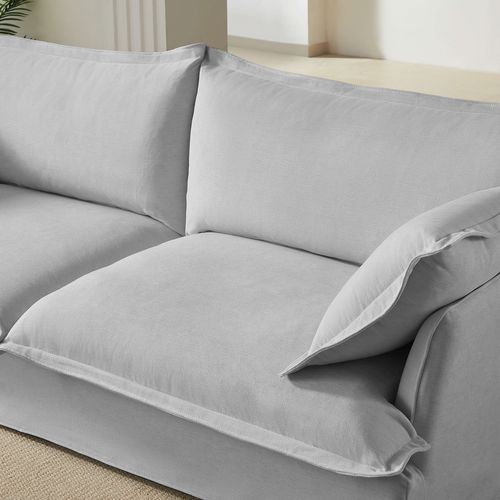 Canapé Droit Fixe Iroko 3 Places Tissu Gris