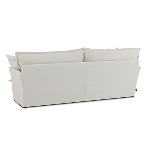 Canapé Droit Fixe Déhoussable Iroko 3 Places Tissu Beige