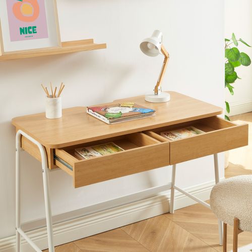 Bureau Esra Effet Chêne Et Blanc 100cm