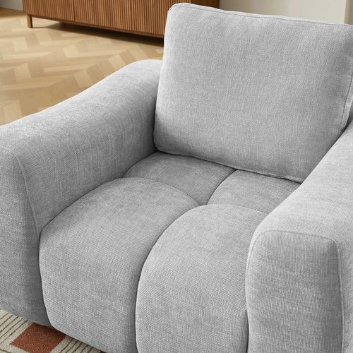 Fauteuil Fixe Kerea 1 Place Tissu Chenille Gris