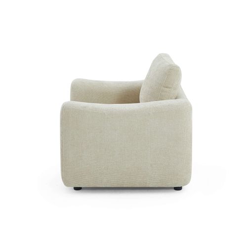 Fauteuil Fixe Kerea 1 Place Tissu Chenille Taupe