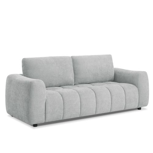 Canapé Droit Fixe Kerea 3 Places Tissu Chenille Gris
