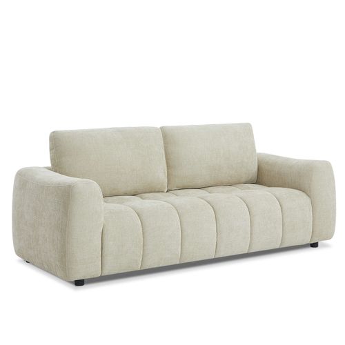 Canapé Droit Fixe Kerea 3 Places Tissu Chenille Taupe