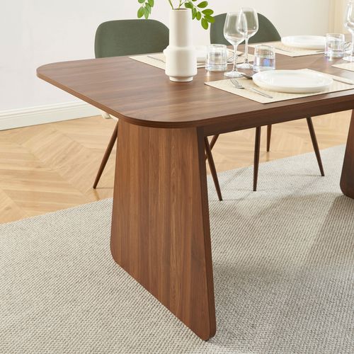 Ensemble Table Lango Noyer Et 4 Chaises Elisabeth Tissu Vert