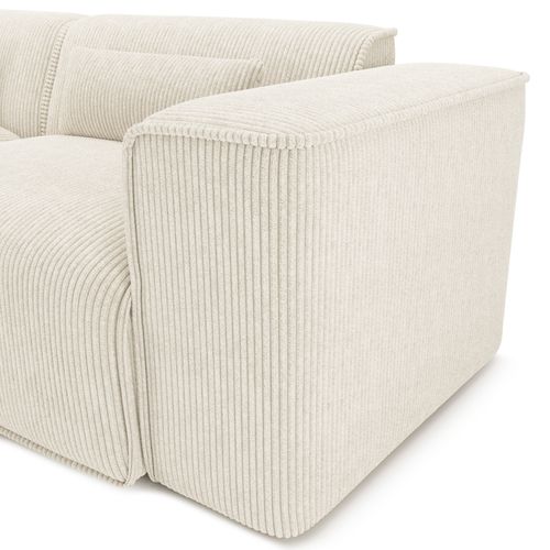 Canapé Droit Fixe Nuna 3 Places Velours Côtelé Beige