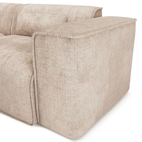 Canapé Droit Fixe Nuna 3 Places Tissu Taupe