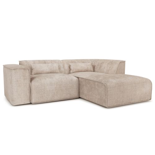 Canapé D'angle Droit Fixe Nuna 4 Places Tissu Taupe