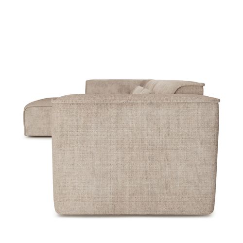 Canapé D'angle Gauche Fixe Nuna 5/6 Places Tissu Taupe