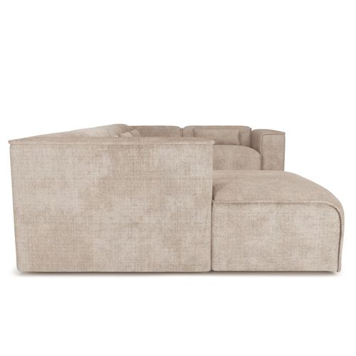 Canapé Panoramique Fixe Nuna 7 Places Chaise Gauche Tissu Taupe