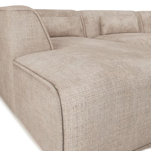 Canapé Panoramique Fixe Nuna 7 Places Chaise Gauche Tissu Taupe