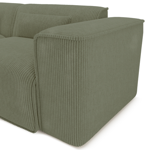 Canapé Droit Fixe Nuna 3 Places Velours Côtelé Vert