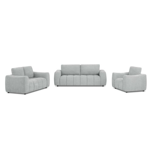 Ensemble Canapés Droits 3+2 Places + Fauteuil Kerea Tissu Gris