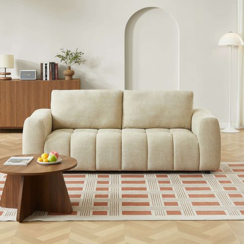 Ensemble Canapés Droits 3+2 Places + Fauteuil Kerea Tissu Taupe