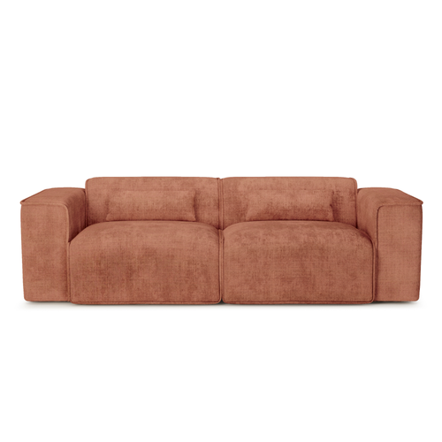 Canapé Droit Fixe Nuna 3 Places Tissu Terracotta