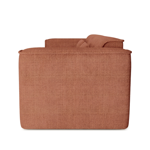 Canapé Droit Fixe Nuna 3 Places Tissu Terracotta