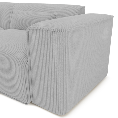 Canapé Droit Fixe Nuna 3 Places Velours Côtelé Gris