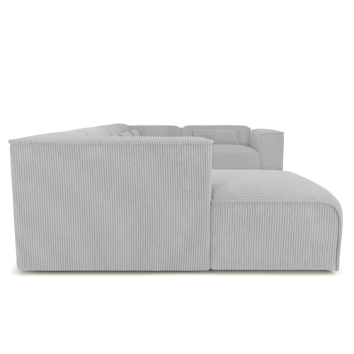 Canapé Panoramique Fixe Nuna 7 Places Chaise Gauche Velours Côtelé Gris