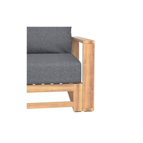 Salon De Jardin Eden En Bois D'acacia 4 Places Coussins Coloris Gris Chiné