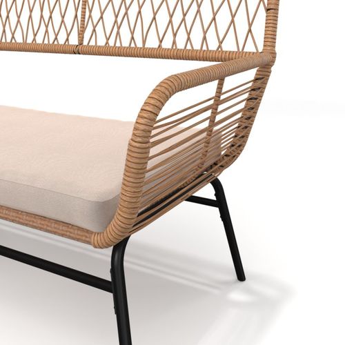 Salon De Jardin Ariel En Acier Et Résine Tressée Coloris Naturel 4 Places