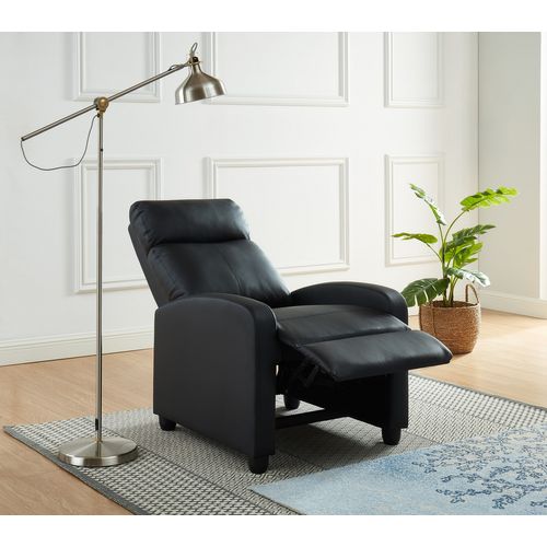Fauteuil Inclinable Alva En Pu Noir Avec Fonction Push Back