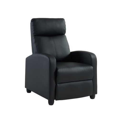 Fauteuil Inclinable Alva En Pu Noir Avec Fonction Push Back
