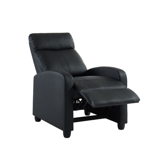 Fauteuil Inclinable Alva En Pu Noir Avec Fonction Push Back