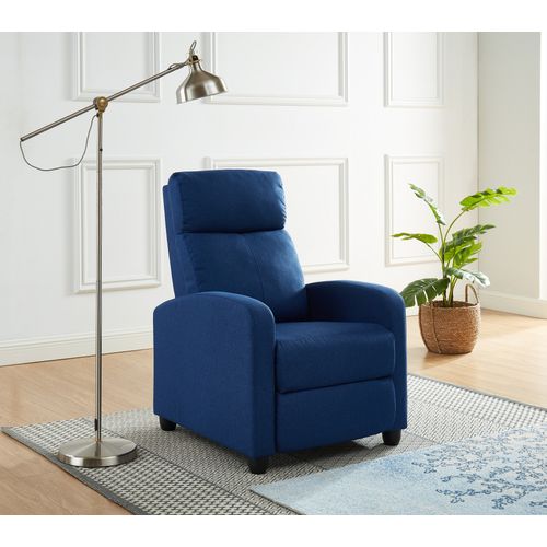 Fauteuil Inclinable Alva Tissu Bleu Jean Avec Fonction Push Back