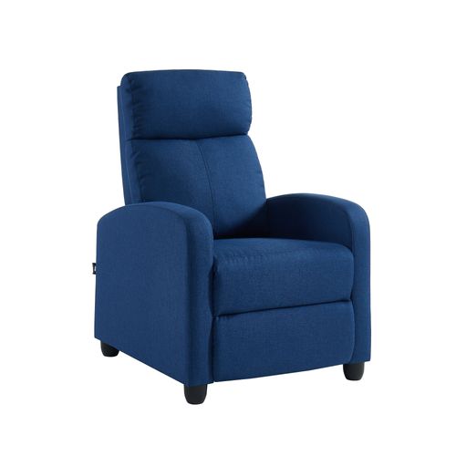Fauteuil Inclinable Alva Tissu Bleu Jean Avec Fonction Push Back