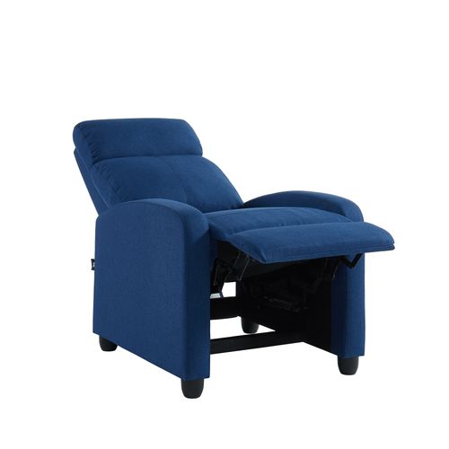 Fauteuil Inclinable Alva Tissu Bleu Jean Avec Fonction Push Back