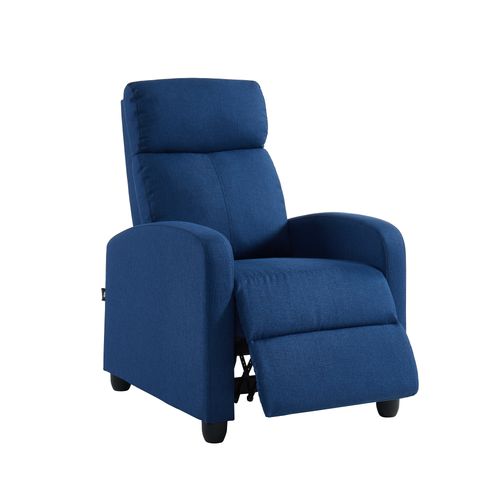 Fauteuil Inclinable Alva Tissu Bleu Jean Avec Fonction Push Back