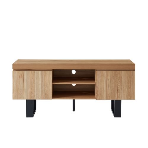 Meuble TV Felix  Effet Chêne Et Métal Noir  140cm